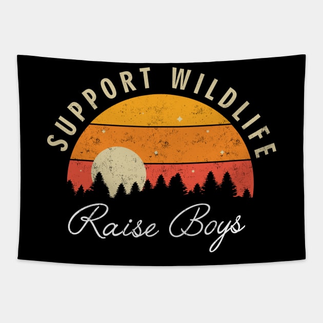 Support Wildlife Raise Boys Tapestry by stayilbee