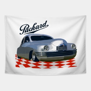 Classic Packard in a Checkerboard Showroom Tapestry