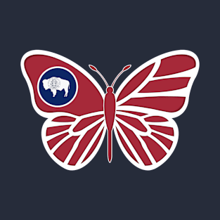 State of Wyoming Flag Butterfly 2 T-Shirt