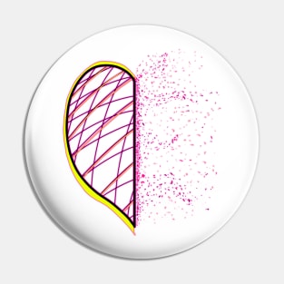 Abstract neon fiery burning heart with a pink glow Pin