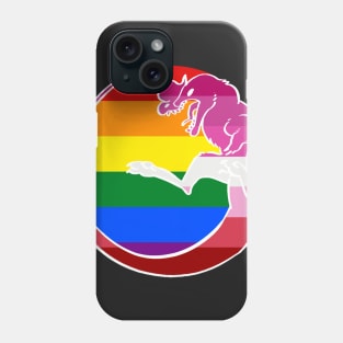 Gay / Lesbian Pride Dilophosaurus T-Shirt White Outline Phone Case