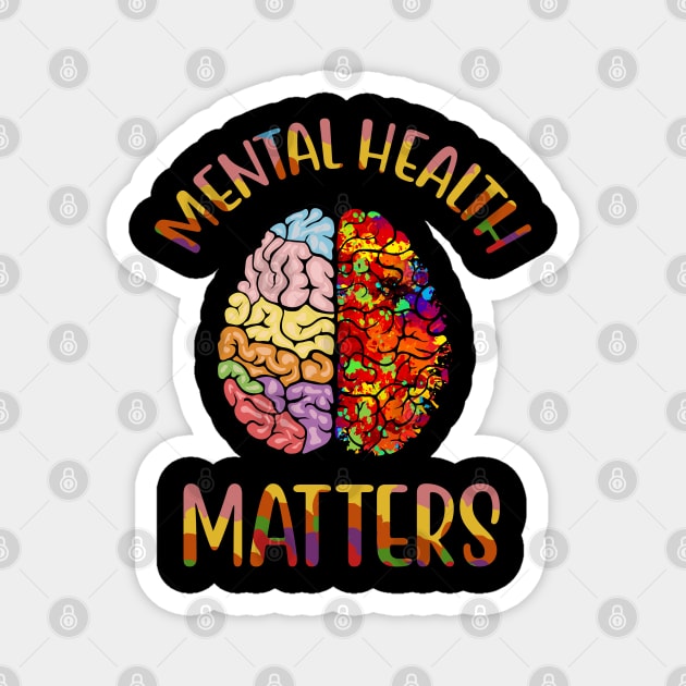 Colorful Mental Health Matters Mental Illness Awareness Magnet by ArtedPool