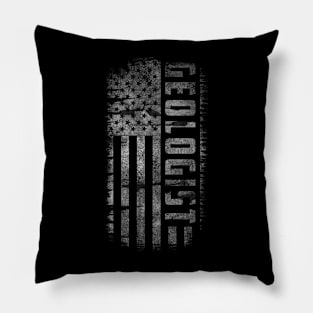 Geologist- American Flag- Patriot Pillow