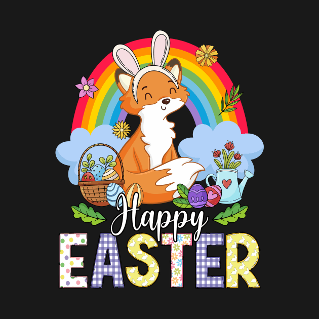 Fennec Fox Happy Easter Eggs Bunny Easter Day by inksplashcreations