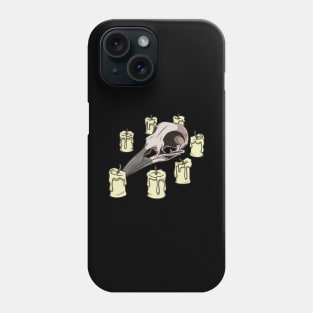 Skulls and candles - Gothic crow skull Phone Case