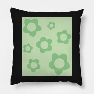 pattern flower aesthetic green Pillow