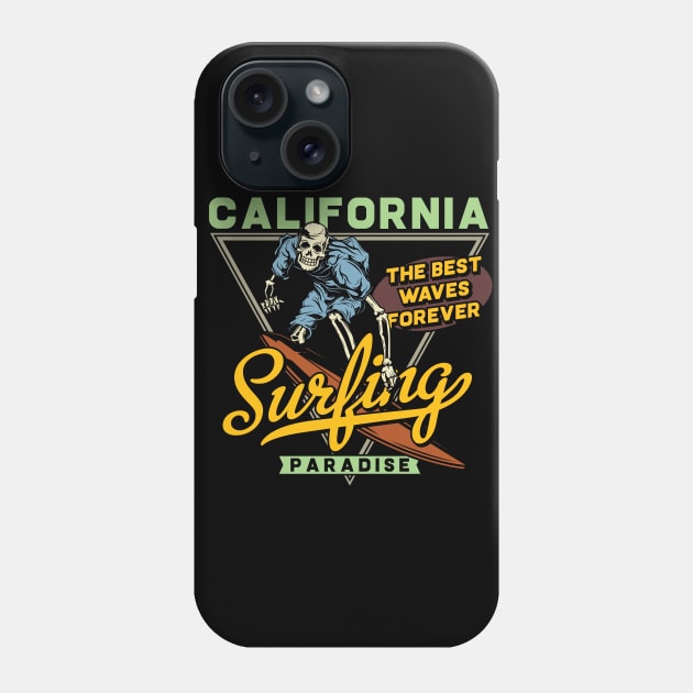 Malibu L.A. Surfing Gift Tee Summer Feelings Big Waves Phone Case by gdimido