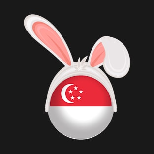 happy easter Singapore bunny ears flag cute designs T-Shirt