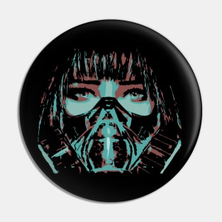 Girl in gas mask Pin