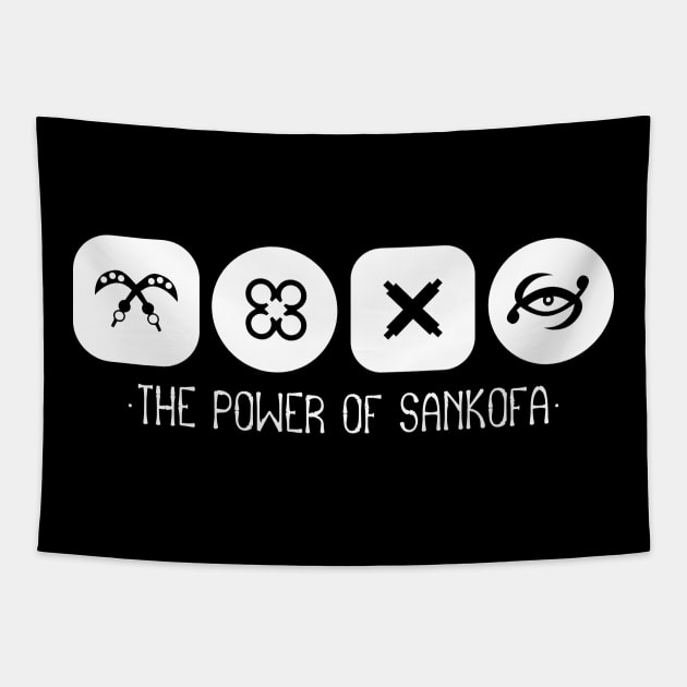 Power of Sankofa. Four Adinkra Symbols Collection. Tapestry by Vanglorious Joy