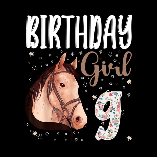 Horse Animal Lovers 9th Birthday Girl by tasmarashad