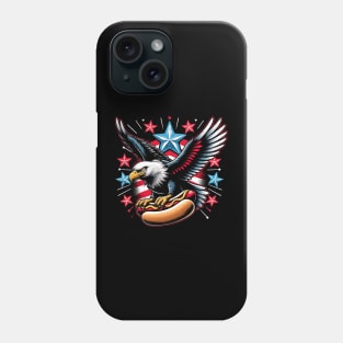 4th of july men women Hot Dogs And Freedom Patriotic Phone Case