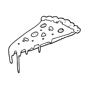 Cheese Pepperoni Mushroom Pizza Drawing T-Shirt