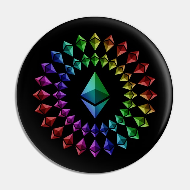 Ethereum – Circle Big Logo – Rainbow Pin by felixbunny