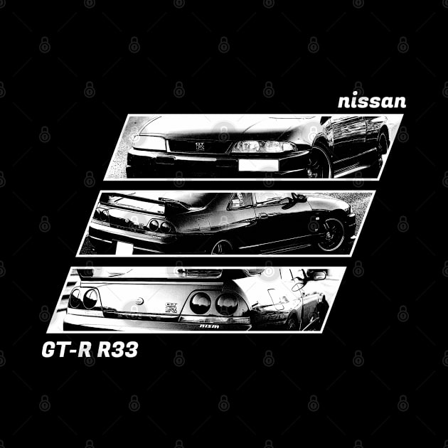 NISSAN SKYLINE GT-R R33 Black 'N White Archive 2 (Black Version) by Cero