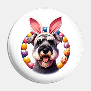 Cesky Terrier with Bunny Ears Celebrates Easter Joy Pin