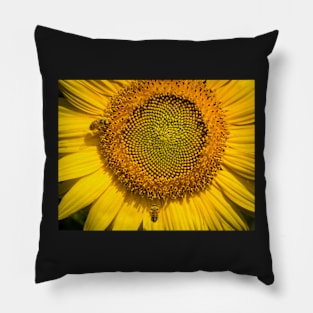 Sunflower With Bees 2 Pillow