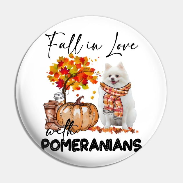 Fall In Love With Pomeranians Fall Pumpkin Thanksgiving Pin by Gearlds Leonia