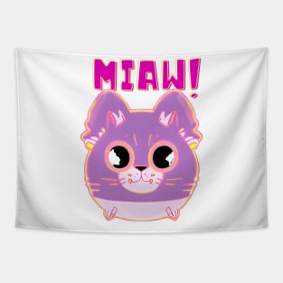 Cat Miaw - Cute and Playful Cat Design for Cat Lovers Tapestry