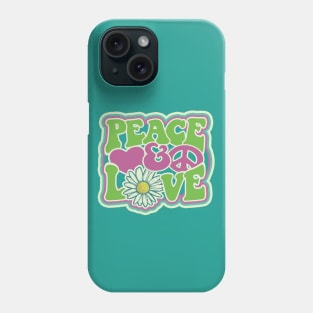 LOVE PEACE RETRO Style 1970s Color Blast Hippie Style Phone Case