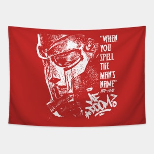 mf doom quote white Tapestry