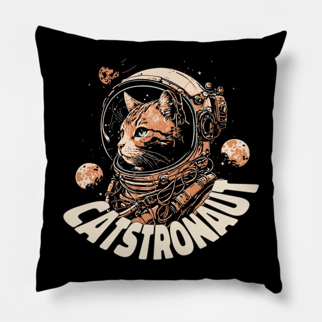 Catstronaut Cute Cat Astronaut Pillow by Kali Space