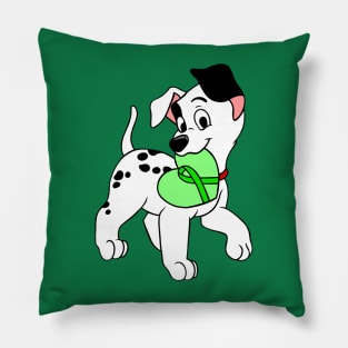 Dalmatian with green Awareness ribbon Pillow