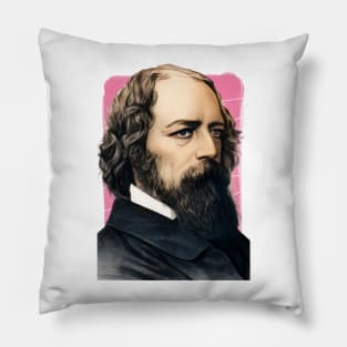 English Poet Alfred Tennyson illustration Pillow