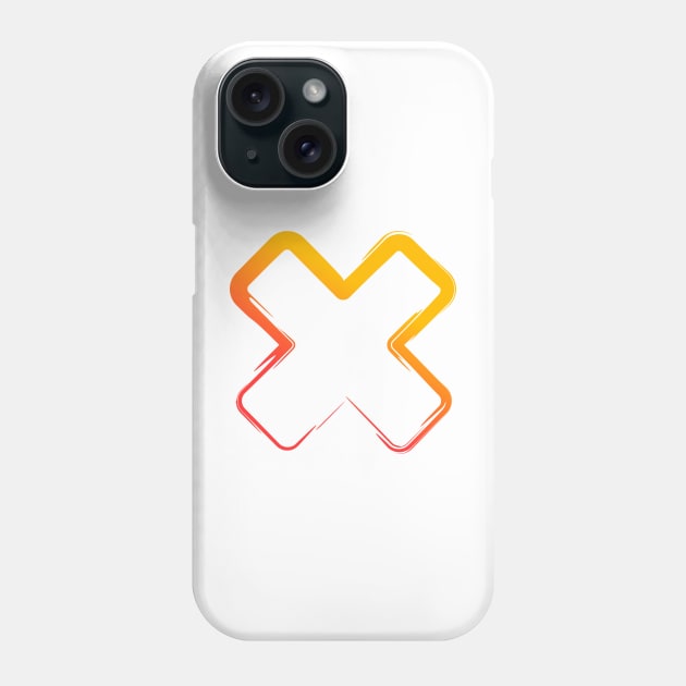 Simple Abstract Cross X Design Red Orange Phone Case by kezeharianz