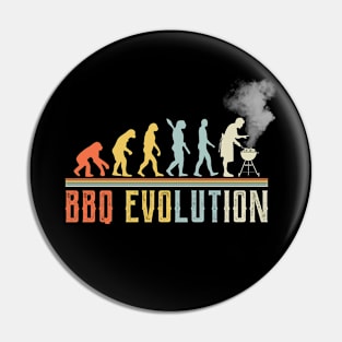 BBQ Evolution and Grill Lovers | Retro Vintage Distressed Pin