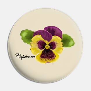 Capricorn Floral Zodiac Pin