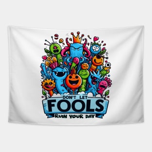 Cheerful Monsters Positive Vibes Tee Tapestry