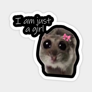 I am Just A Girl Hamster Meme Baby Tee 90s Style Tshirt Weird tshirt Y2k Coquette Aesthetic Funny Tshirt Soft Girl Magnet
