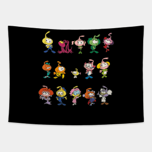 Snorkel Sidekicks Pay Tribute to the Loyal Friends and Endearing Companions of Snorks Characters on a Tee Tapestry