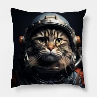 Astronaut Cat in Space - Maine Coon Pillow