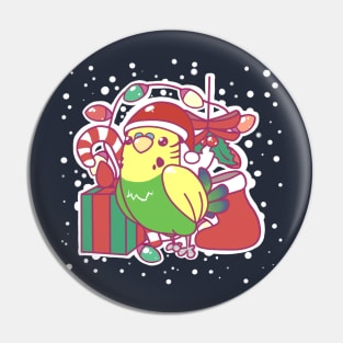 Christmas Budgie Yellow Pin