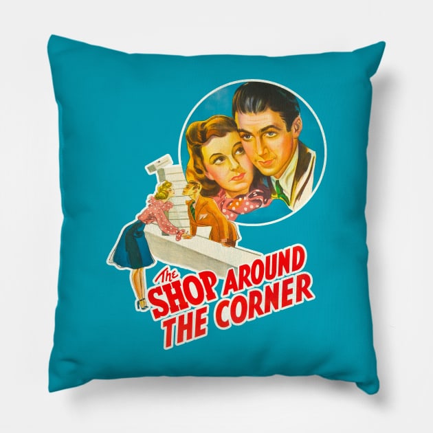 The Shop Around the Corner Pillow by darklordpug