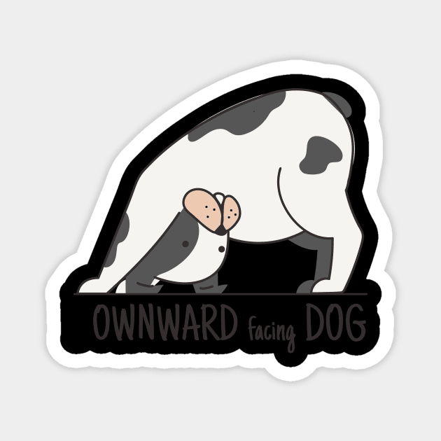 Downward Dog, Cute Yoga Dog Magnet by EquilibriumArt