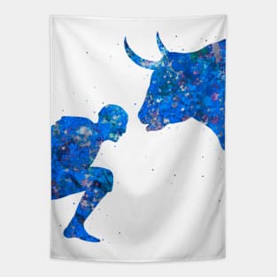 Bullfighter blue art Tapestry