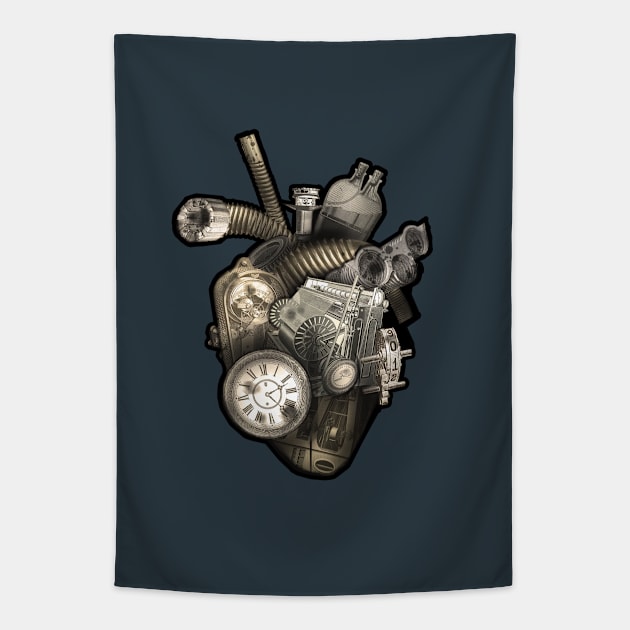 Steampunk Mechanical heart Tapestry by Blacklinesw9