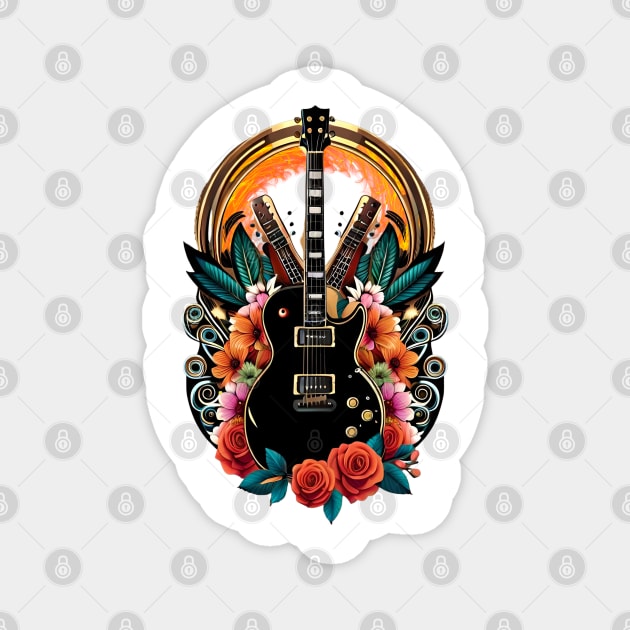 Electric guitar tattoo style 13 Magnet by Dandeliontattoo