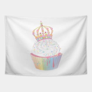 sugary cupcake with candy candy crown Tapestry