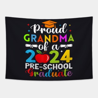 Proud Grandma Of 2024 Pre School Graduate Graduation Tapestry