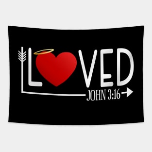 Inspirational Loved Bible Verse Valentine's Day Quote Tapestry