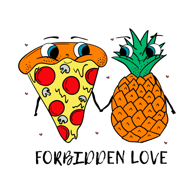 Pizza and Pineapple: Forbidden Love Hawaiian Pizza by Dreamy Panda Designs