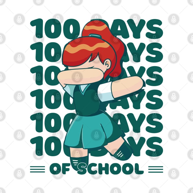 100 Days of school typography featuring a Dabbing girl #3 by XYDstore