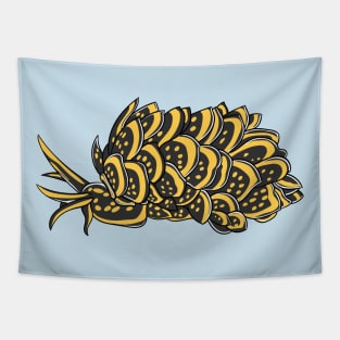 Leaf gilled sea slug cartoon illustration Tapestry