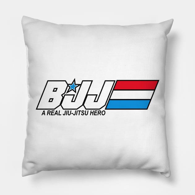 BJJ - A Real Jiu-Jitsu Hero (Brazilian Jiu-Jitsu) Pillow by fromherotozero