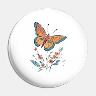 Wildflower Butterfly Pin