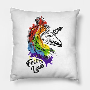 LGBT Rainbow Pride - Free Love Pillow